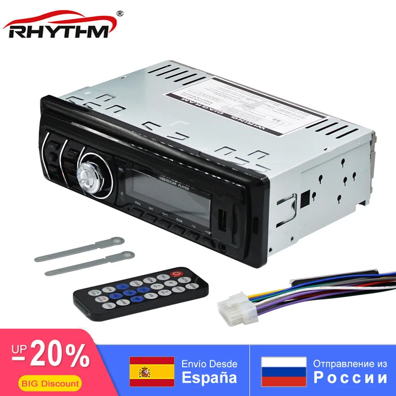 

Универсальный автомобильный радиоприемник, стерео MP3-плеер с Bluetooth, 12 В, USB, AUX, SD, Типоразмер 1DIN