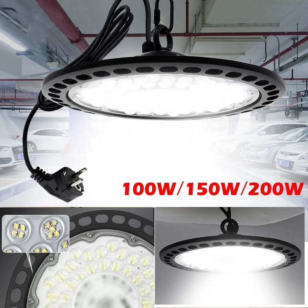 

200W UFO LED High Bay Light Aluminum Led Workshop High Brightness Work Lights Waterproof Market Warehouses Workshop Garage Lamp