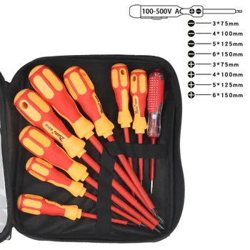 Set di cacciaviti magnetici per cacciavite magnetico per elettricisti con punte a taglio Phillips isolate multifunzionali per utensili manuali per elettricisti 1