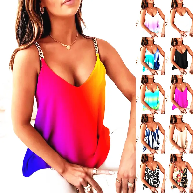 

Women Summer Tops Zipper Tees Sexy Vintage Strap Camis Big Sleeveless 5XL Large T Shirts V Neck Loose Casual Befree Boho Tees