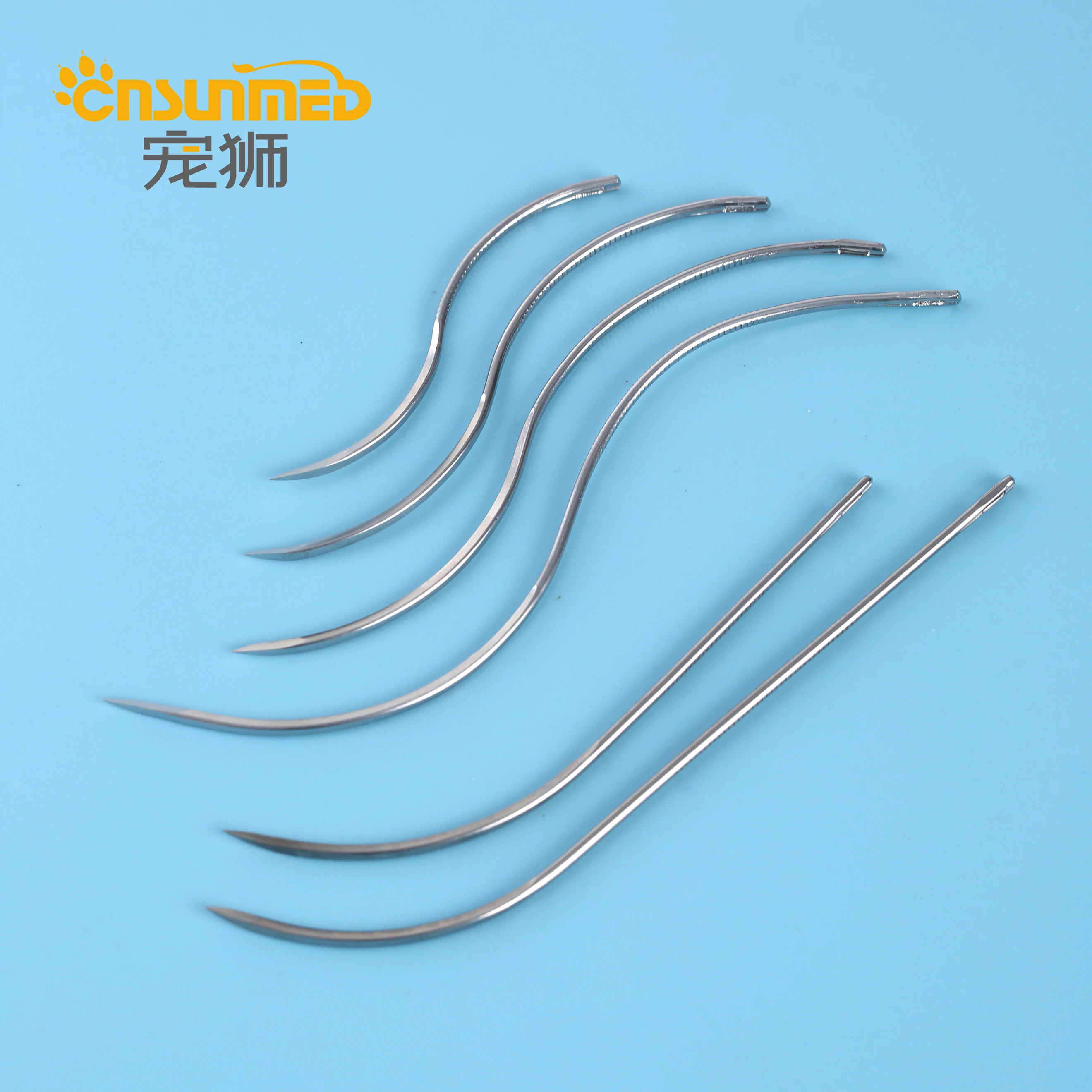 Post Mortem Suture Needles Double Curved Cutting Edge Extra Heavy Duty Stainless Steel S Shaped Needle 7cm 9.5cm 11cm 14cm