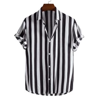 2024 Street Simplicity Stripe Print Men Women Shirts New Fashion Short-sleeved T-shirt Ropa Hombre Daily Casual Lapel Party Tops 1