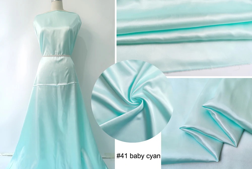 Massiver Satin, 58 Zoll breit | 1 Meter | 2 Meter | 5 Meter | Seidiger Schal zum Basteln, DIY-Stoff, Charmeuse-Grün – Detail 34