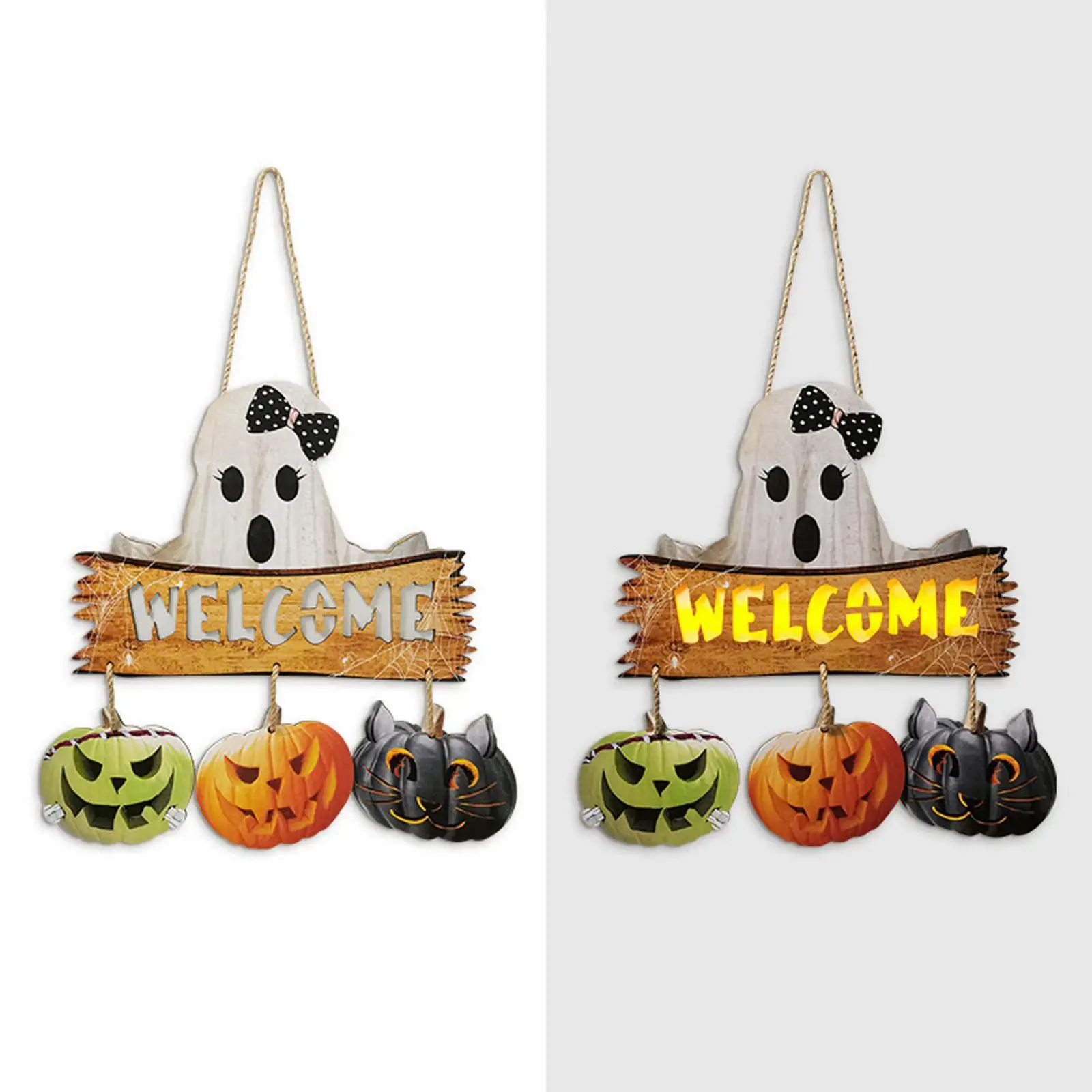 

Porch Sign Door Hanger Wooden Plaque Hanging Ornament Halloween Hanging Sign