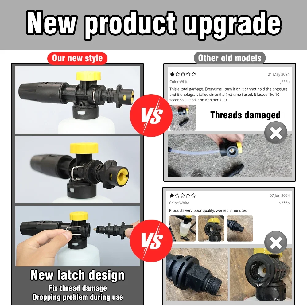 카처 K2 K3 K4 K5 K6 K7 고압세척기용 조절식 폼 캐논 스노우 랜스 키트 세차건 - 내구성 있는 세척 액세서리