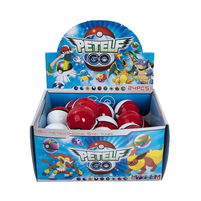 24Pcs /Set 5 Cm PokeBall Model Pokemon Anime Figure Pikachu Pocket Monster Pet Elf Dolls Toys For Children's Birthday Gift