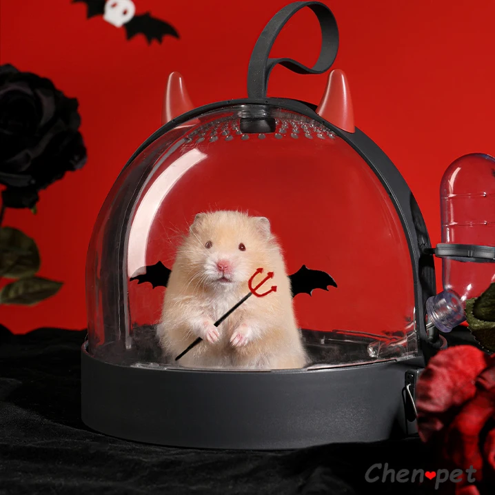 

Newest Designs Cute Hamster Devil Traveling Cage Small Pet Takeout Cage Guinea Pig Accessories