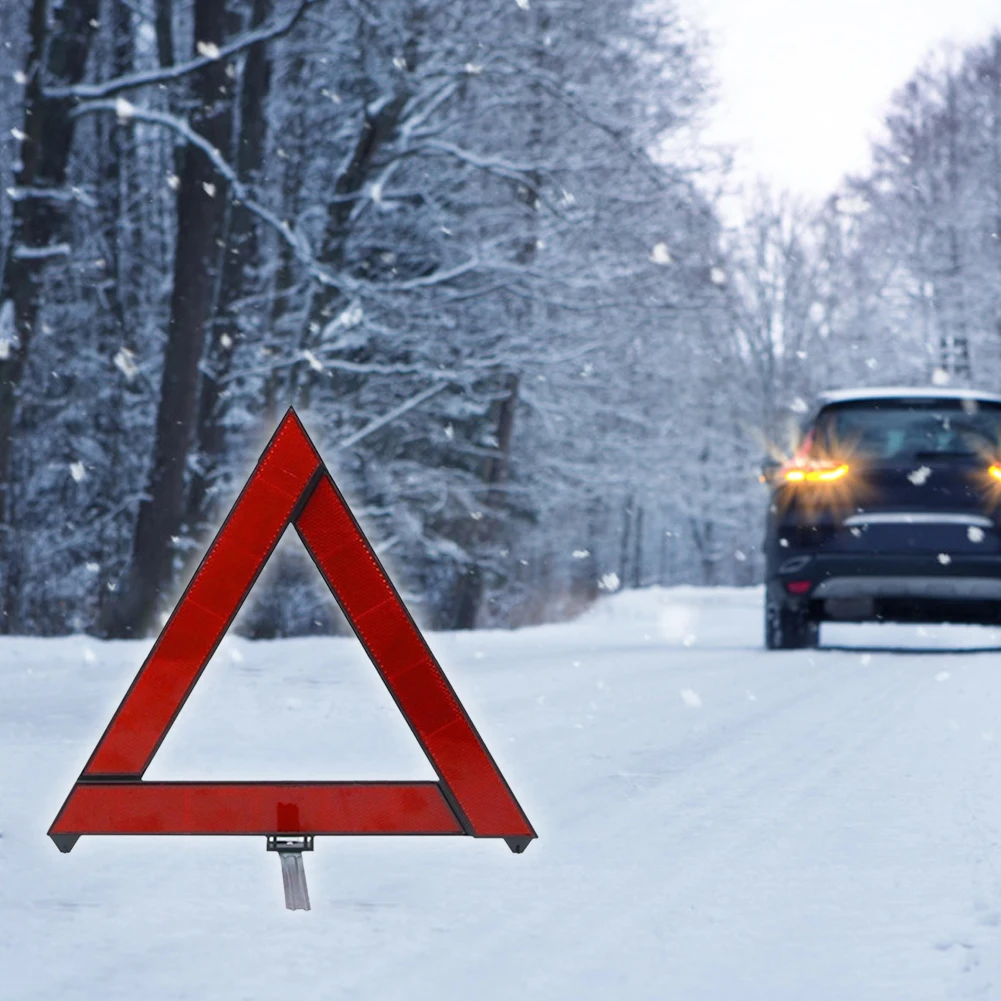 Car Emergency Breakdown Safety Warning Tripod Foldable Red Reflective Road Safety Car Tripod Standing Reflector Car Accessories