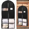 49 Inch Garment Bag for Travel Heavy Duty Hanging Suit Bags with 4 Clear Pockets Foldable Suit Cover Bag Coat Protector for 1