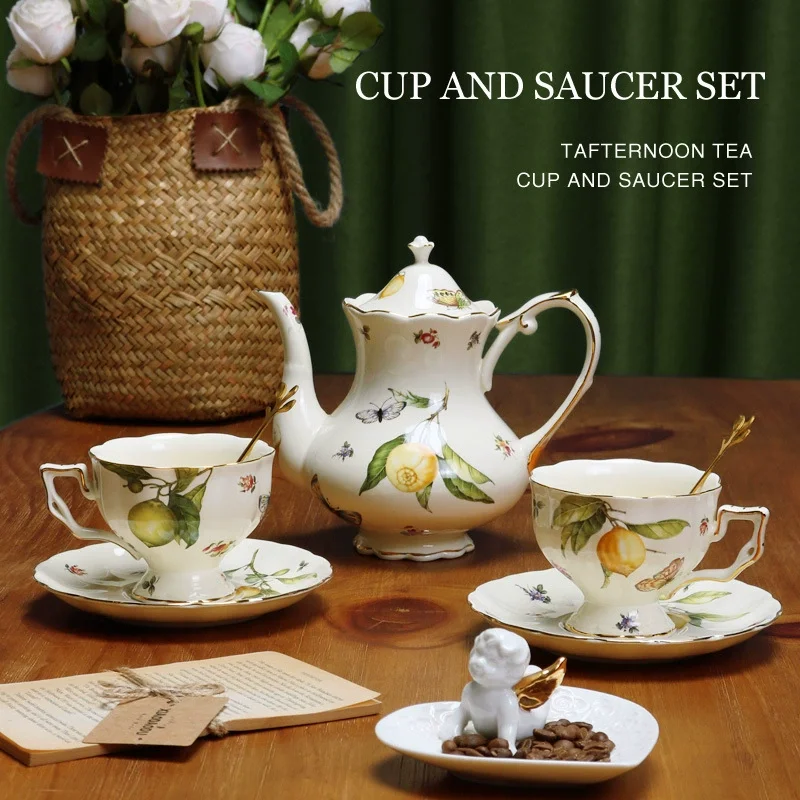 European Ceramic Lemon Coffee Set - طقم قهوة ليمون...