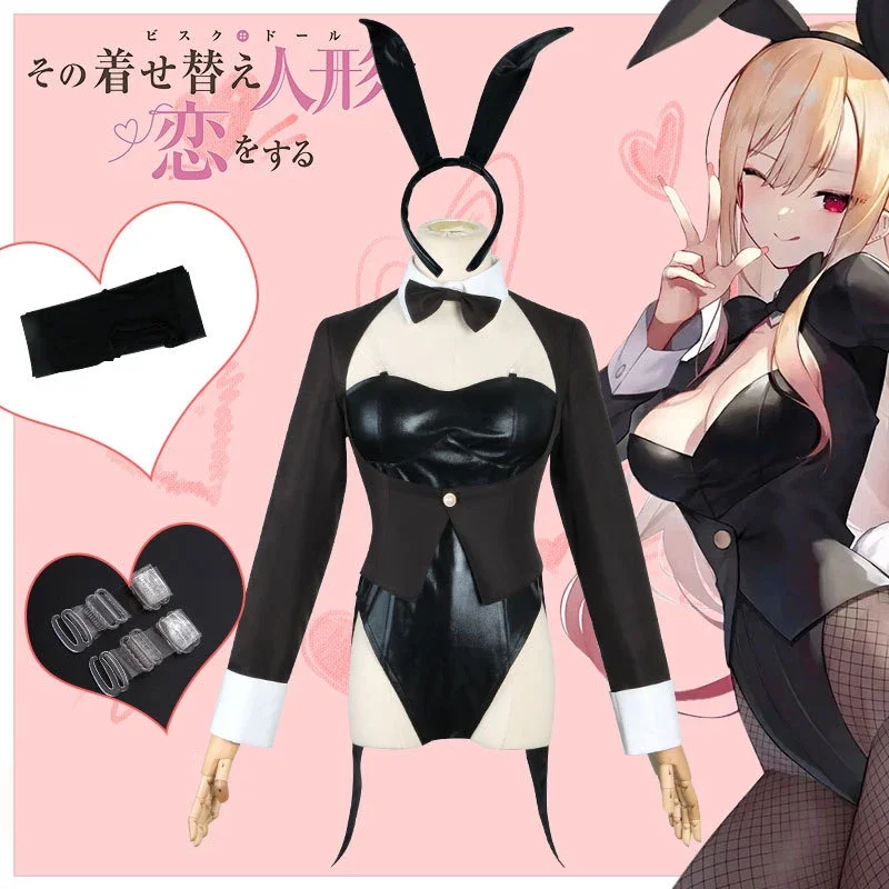 

Anime My Dress-Up Darling Kitagawa Marin Bunny Girl Onesie Cosplay Costume Woman Sexy Uniform Suit Girls Party Halloween Costume