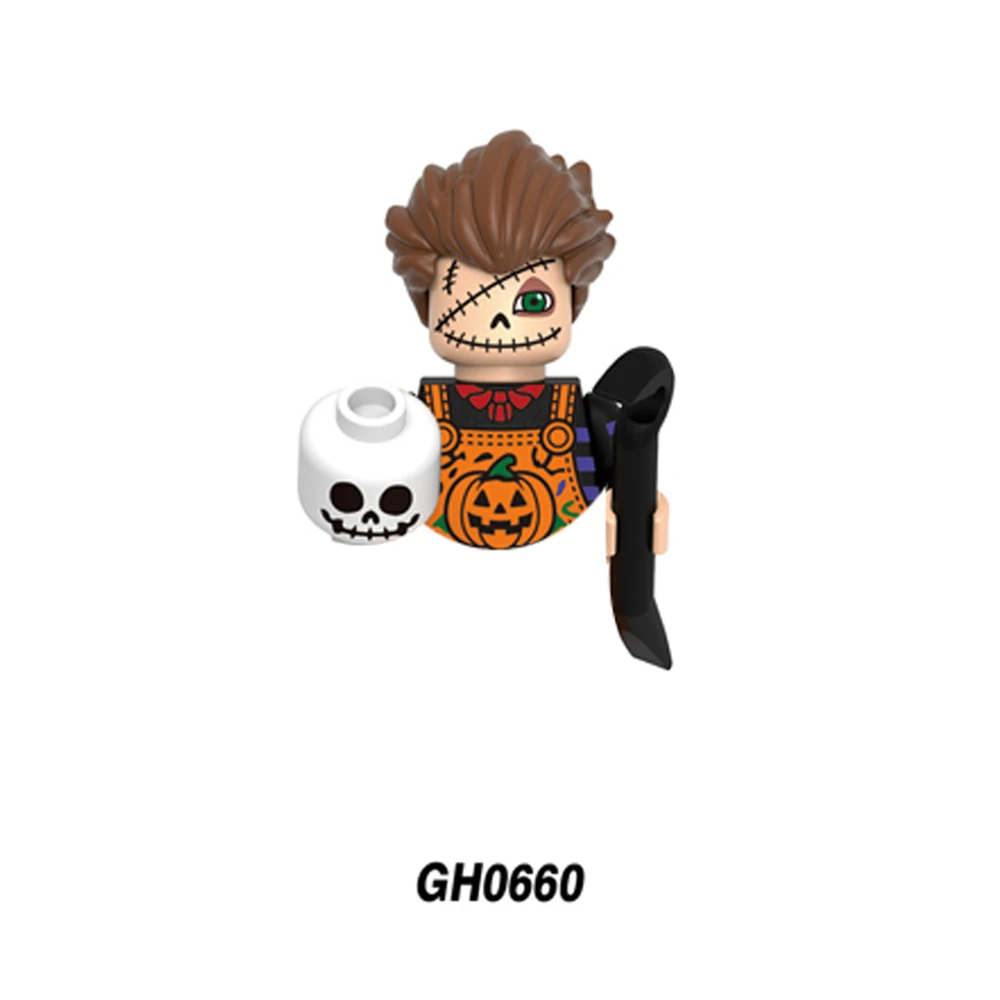 할로윈 공포 피규어 미니 빌딩 블록 세트, 호박 마녀 뱀파이어 좀비 장난감, 어린이 및 성인을 위한 수집용 선물