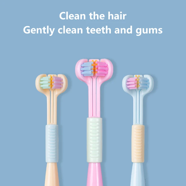 Brosse à dents à poils souples sur trois côtés, 360 degrés, nettoyage buccal en profondeur, pour enfants de 4 à 12 ans – Image 3