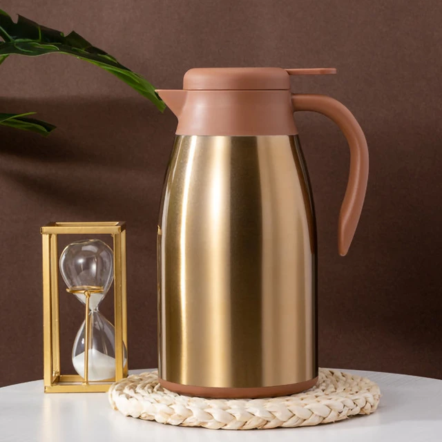 served Brand | Premium Pitcher (2L) - Keep Drinks Cold or Hot for Hours  with our Vacuum-Insulated, Double-Walled, Copper-Lined Stainless Steel  (Blue