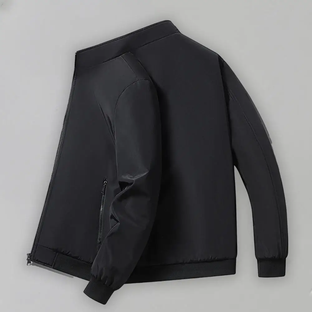 

Мужское зимнее пальто, ветрозащитный кардиган, куртка с плюшевым воротником, карманами на молнии, эластичными манжетами для мужчин, зимняя теплая верхняя одежда