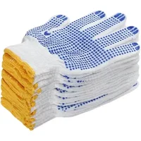 12 Pairs Work Gloves with Anti Slip Grip PVC Dots Safety Cotton Protection for Painter Mechanic Industrial Construction 2