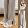Maternity Pants Fall Winter 2023 New Open Wide-leg Pants Spring Autumn Outside Wear Bottoming Straight Pants Fall Clothing 1