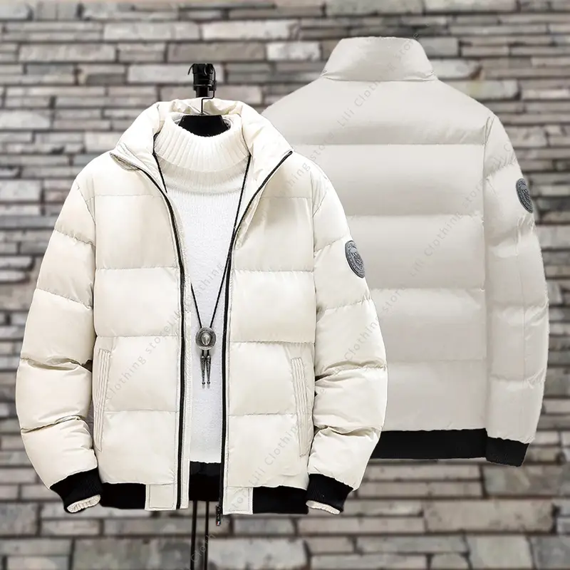 Essential basics Mens Winter Jackets Blank 2026 New Warm Parkas Puffer Bomber Jacket Down Coats Fashion Clothes Men Down Jackets - Image 4