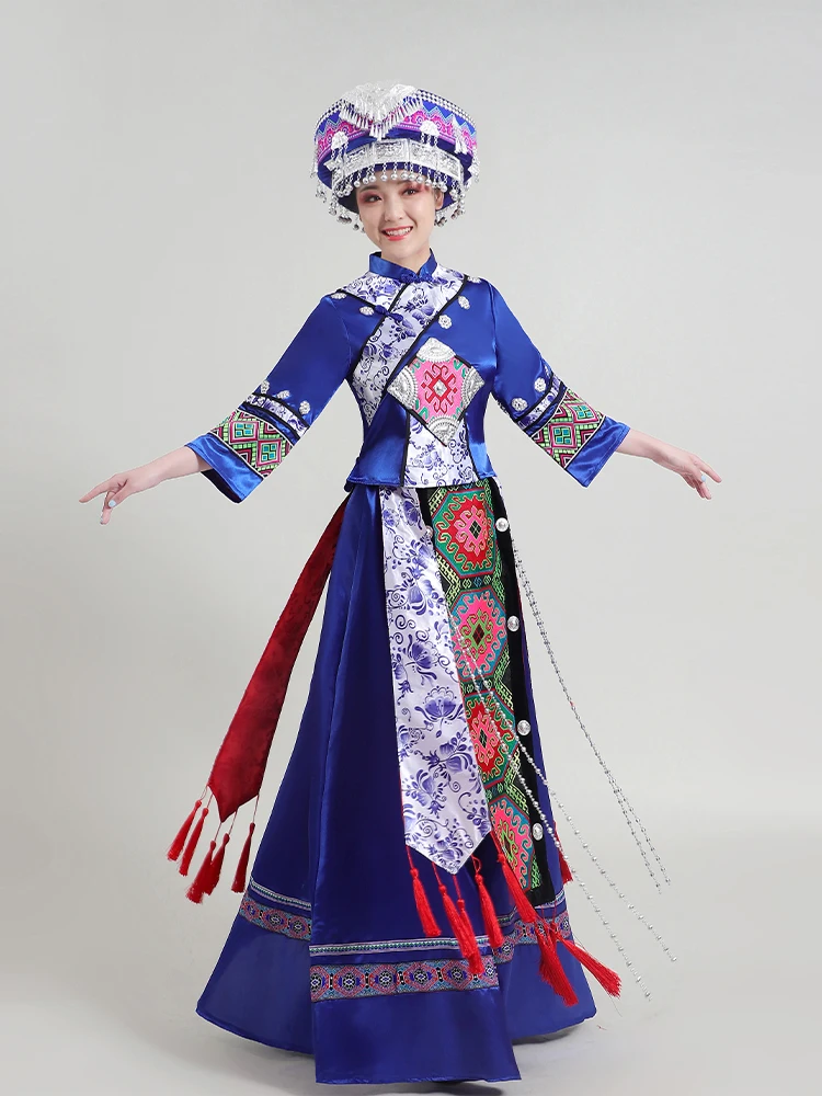 Tujia Ethnic Minority Clothing Female Xiangxi Enshi Xilancapu Yunnan Yao Traditional Embroidered Dress
