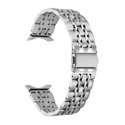 Sleek Stainless Steel No - Gap Metal Watch Band, Various Sizes Available - Galaxy 5pro 45mm (Silver)