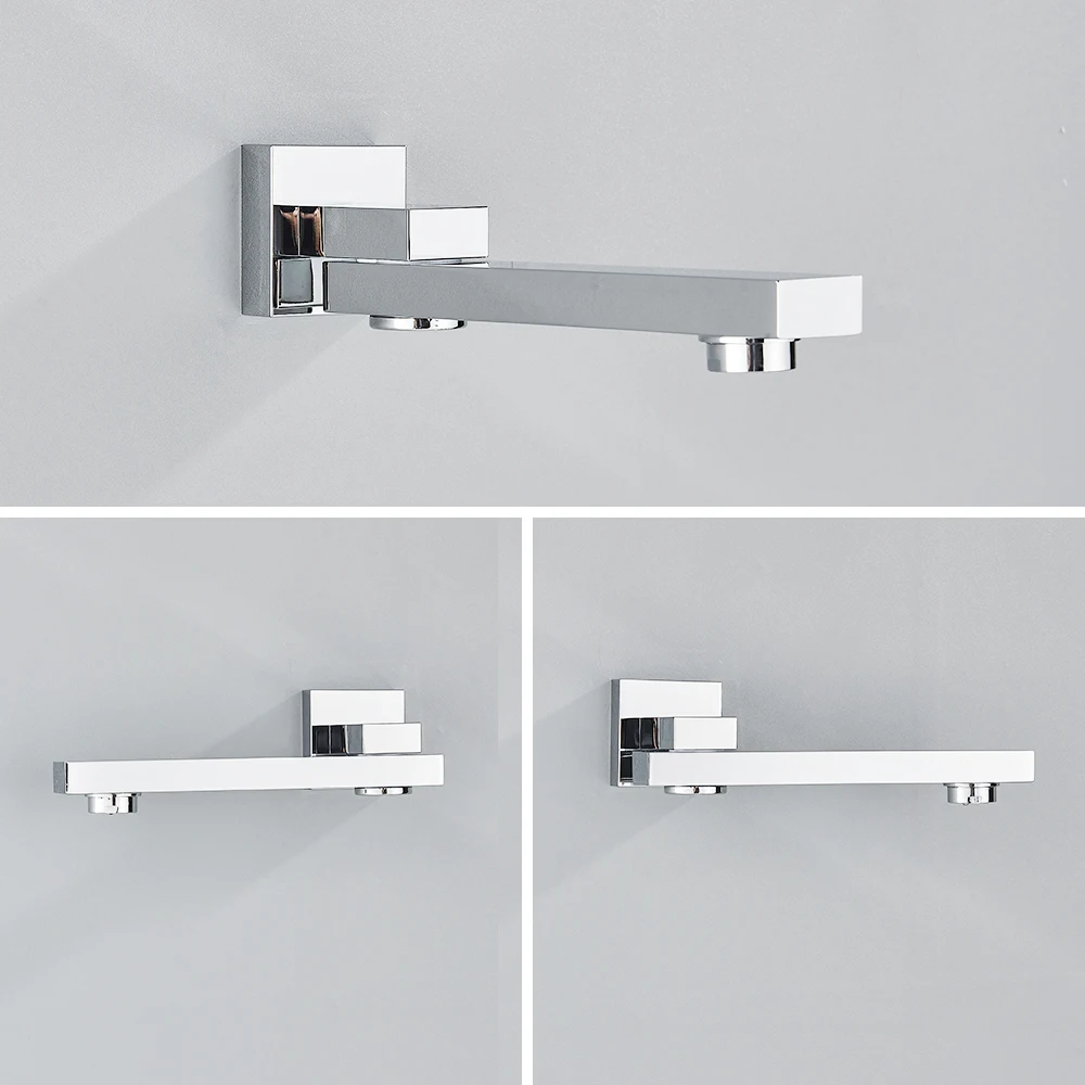 Chrome Wall Mount Rainfall Bathroom Shower Faucet Set Concealed System 16'' Head with Swivel Tub Spout 3 ways Mixer Taps bathroom faucet bathroom shower faucet set