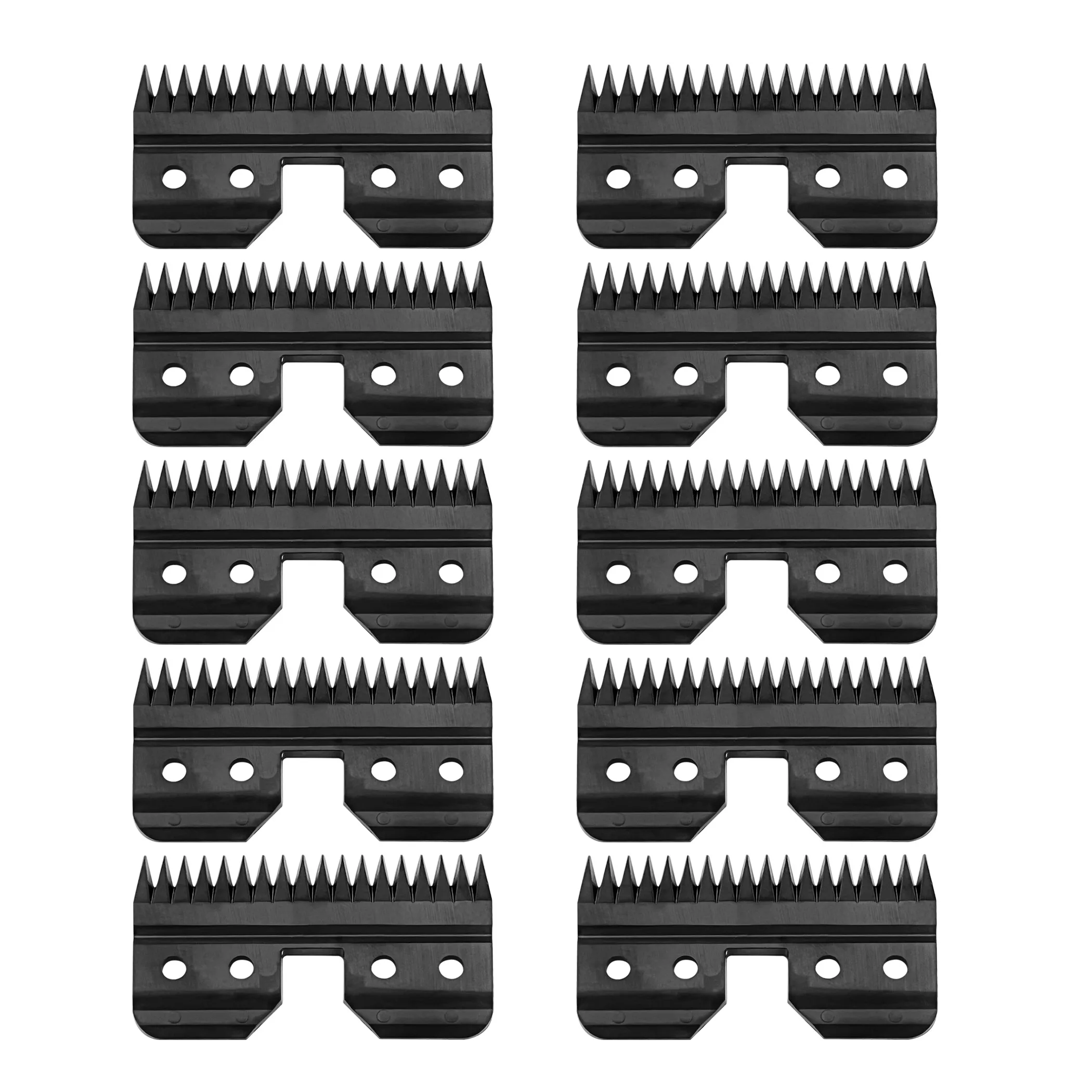 

10pcs, Made of Ceramic Blades, Black Quick-feed Replacement Blades, Compatible with Andis, Oster A5, Wahl KM Series Blades,