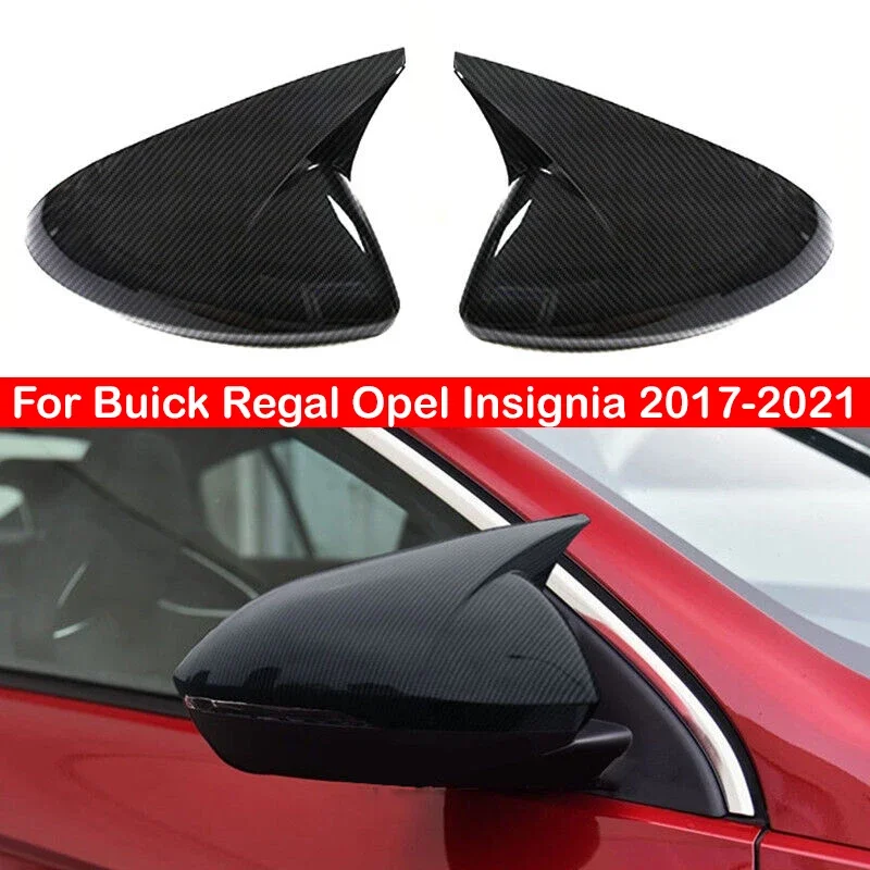 Cubierta de espejo retrovisor lateral de coche, pegatina de tapa de ala para puerta Exterior, embellecedor de fibra de carbono, para Buick Regal Opel Insignia 2017-2021