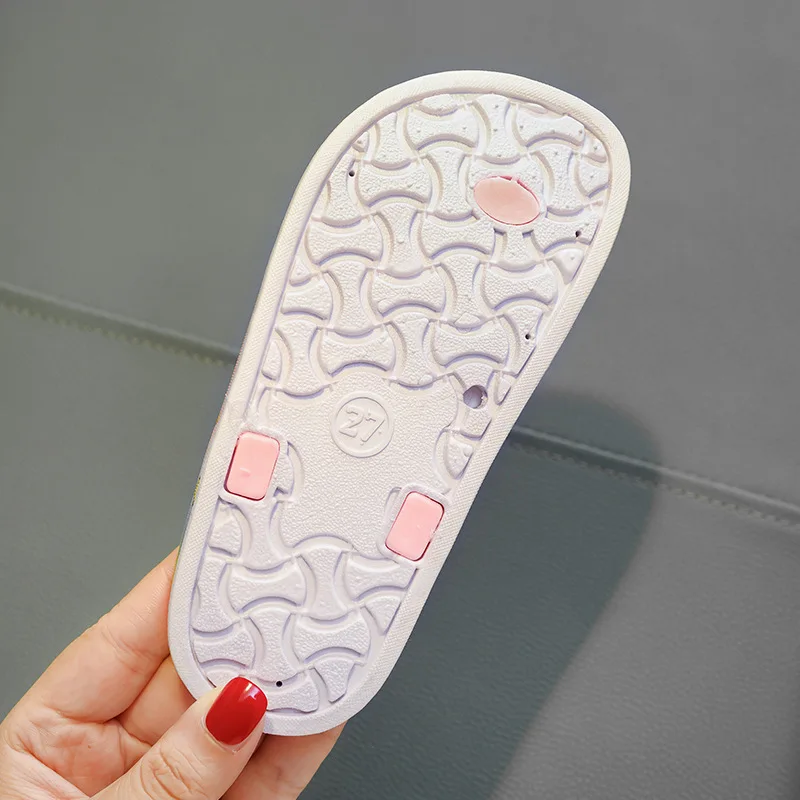 Cute Unicorn Flip-flops Girls 2022 Summer Indoor Home Bath Non-slip Sandals Children Princess Clip-on Flat Beach Shoes Slippers 6