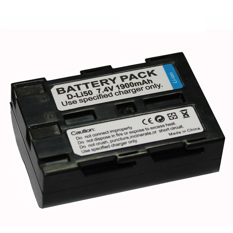 D-Li50 Batteria Per Fotocamera Dli50 Np-400 Np400 1900Mah Per Batterie Pentax K20D K10D, Konica Minolta Dimage A2, Dynax 5D, Maxxum 7D