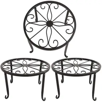 Iron Plant Stands with Saucer for Indoor and Outdoor Plants Flower Pot Planter Holder Flower Pot Stand