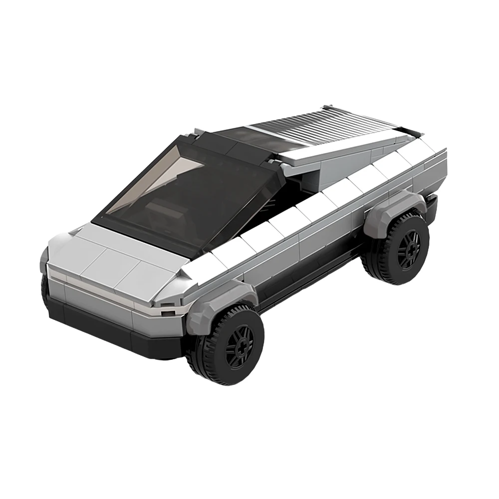 Gobricks Moc Cybertrucked Beast Mode High Tech Pickup Truck Building Blocks Grey Speed Vehicles Racer Cars Mattoni Per Regalo Per Bambini