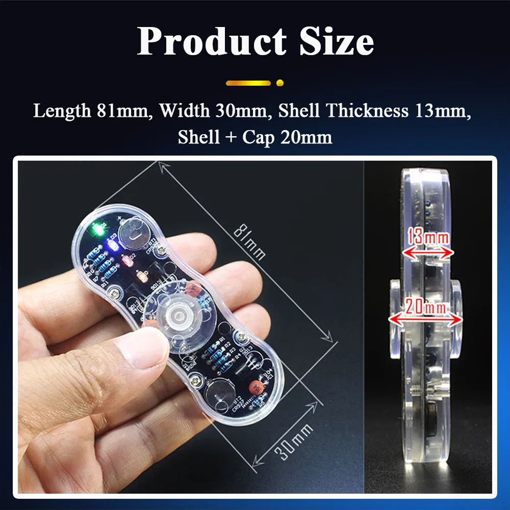 DIY LED Fidget Top Assembly Finger Rotate Toy Soldering Project Practice Solder Colour Light DIY Electronic Kit with CR927