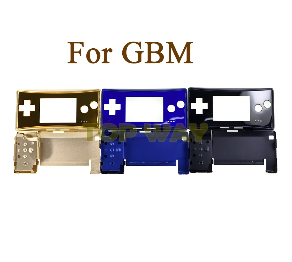1Set Custodia In Metallo Custodia Shell Per Nintendo Gameboy Micro Per Gbm Coperchio Anteriore Posteriore Portabatterie Faceplate