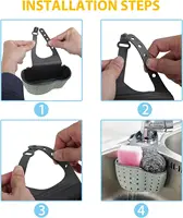Sink Shelf Soap Sponge Holder Clip Dish Drainer Drying Rack Silicone Storage Basket Bag Bathroom Holder Kitchen Accessories Tool 5