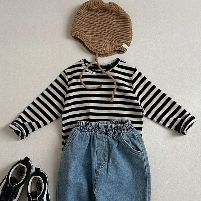 2025 Spring New Baby Long Sleeve Striped T Shirts Infant Girl Casual T Shirts Toddler Boy Loose Tops Cute Kids Tee Baby Clothes 5 2025 Spring New Baby Long Sleeve Striped T Shirts Infant Girl Casual T Shirts Toddler Boy Loose Tops Cute Kids Tee Baby Clothes - Image 5