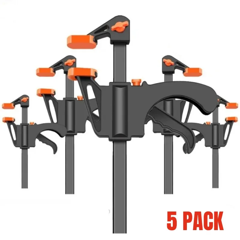 4Inch Quick Ratchet Release Speed Squeeze Wood Working Work Bar Clamp Clip Kit Spreader Gadget Tool DIY Hand Woodworking Tools 2pcs 4 inch woodworking bar f clamp clip hard grip quick ratchet release diy carpentry hand vise tool