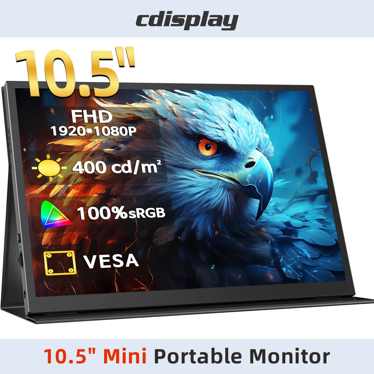Cdisplay 10.5 inch Protable Monnitor RGB with VESA Hole PC Laptop Extended Display For Ps4 Xbox Xiaomi Phone Gaming Monitor