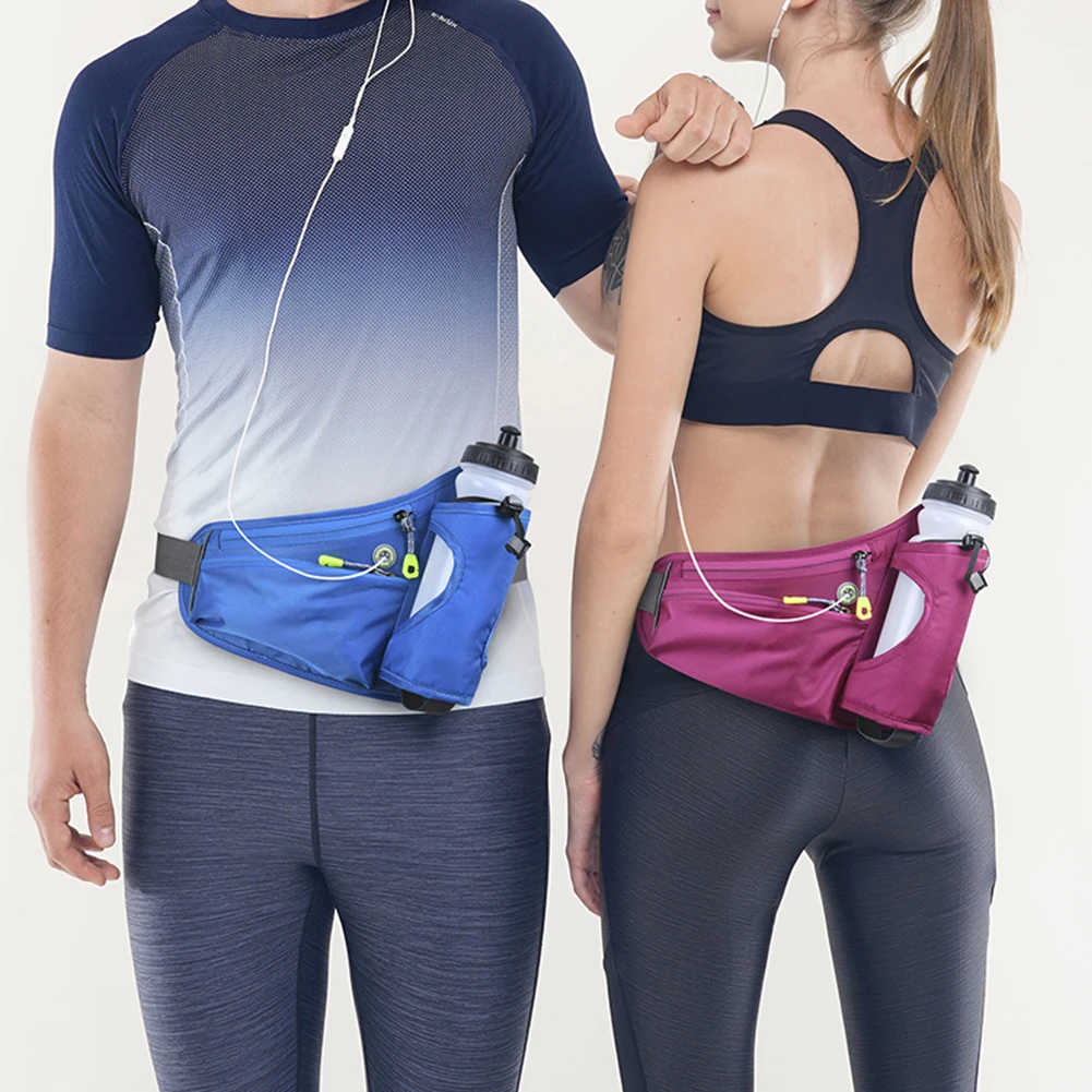 Running Bag Cycling Bag Reflective Hydration Belt Pack Waterproof Large Capacity Water Bottle Holder Bag for Hiking Walking