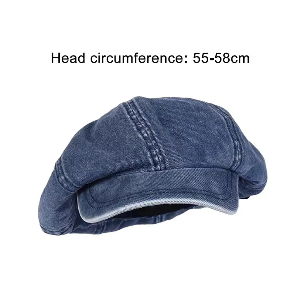 Washed denim fabric Berets Men's Autumn Fashion Newsboy Caps Retro Male Artist Flat Visor Peaked Hat Men Spring Casual Boina men berets