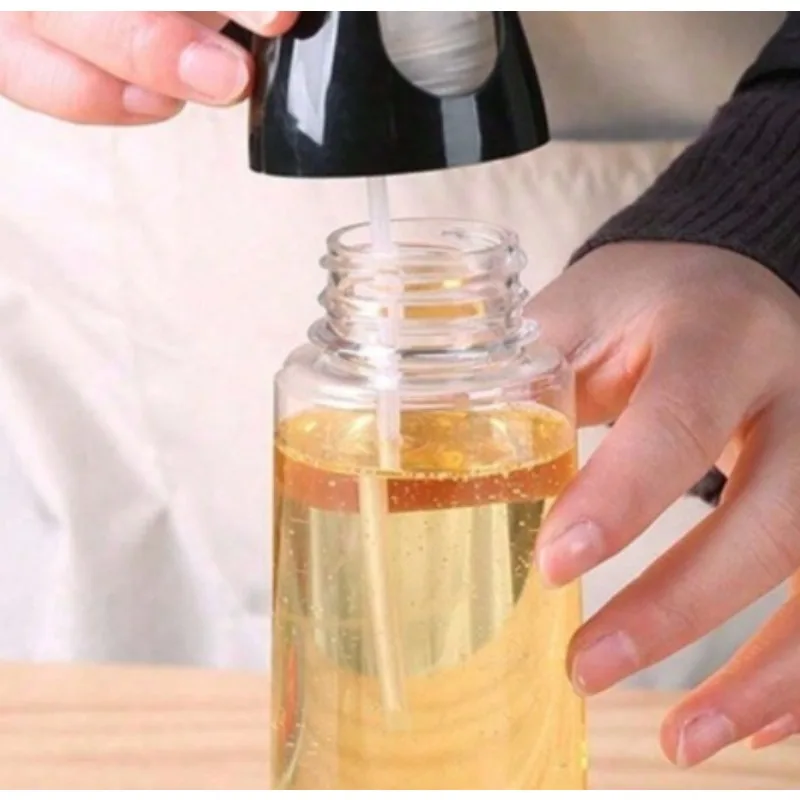 Drip-Free Glass Oil Mister Bottle-Thickened Transparent Spray Bottle for Healthy Low-Fat Cooking, 300ml Refillable Kitchen