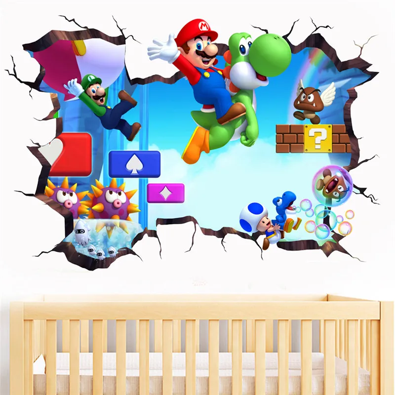 MINISO Cartoon Game Wall Sticker Kids Rooms Decals Nursery Home Decor Vinyl Mural Bedroom Living Room Game DIY Poster