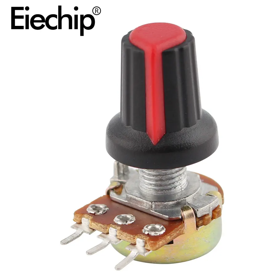 WH148 Potentiometer Kit 1K 2K 5K 10K 20K 50K 100K 250K 500K 1M 15mm Linear Taper Rotary Potentiometer Set 3Pin With Knob Cap adjustable resistor multiturn potentiometer linear potentiometer rotary potentiometer potentiometer knobs potentiometer kit trimmer potentiometer