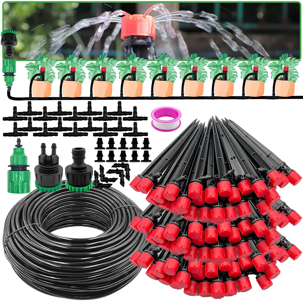 Garten Tropfbewässerung Automatisches Bewässerungssystem Kit 1/4'' 13CM Sprinkler für Bonsai Topf Pflanze Blume Gemüse Gewächshaus