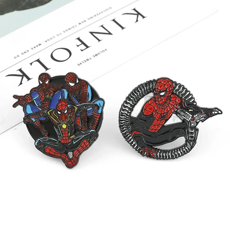 

Disney Marvel Spider Man Anime Enamel Pin Badges Bag Lapel Pins Cartoon Badges on Backpack Decorative Jewelry Gift Accessories