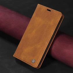 Leather Flip Wallet Cover - Elegant Design for Honor X6a (J4 - Brown)