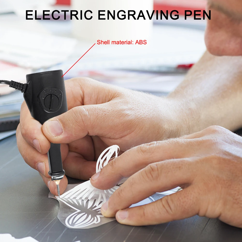 EU 220V DIY Engraving Tool Kit 40W Metal Wood Engraving Lettering Pen Chisel Tips for Glass Plastic Ceramics Stone Surface