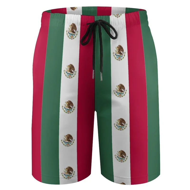 Aztec Mexico Flag 3d Print Swim Trunks Men Swimwear Quick Dry Street Beach Shorts Bathing Suits Hawaii Surf Men's Floral Board 2