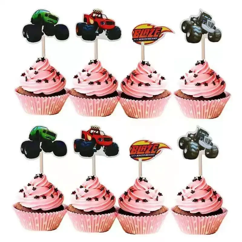 

Disney Flame Car Monster Truck Background Cloth Decoration Bigfoot Monster Car Theme Party Decoration Supplies