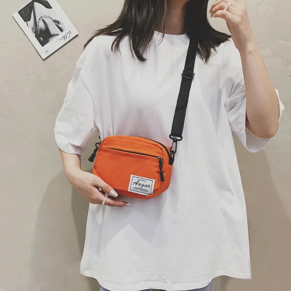 New Canvas Patchwork Crossbody Casual Shoulder Bag Shoulder Messenger Bag Mini Handbags Simple Phone Bags