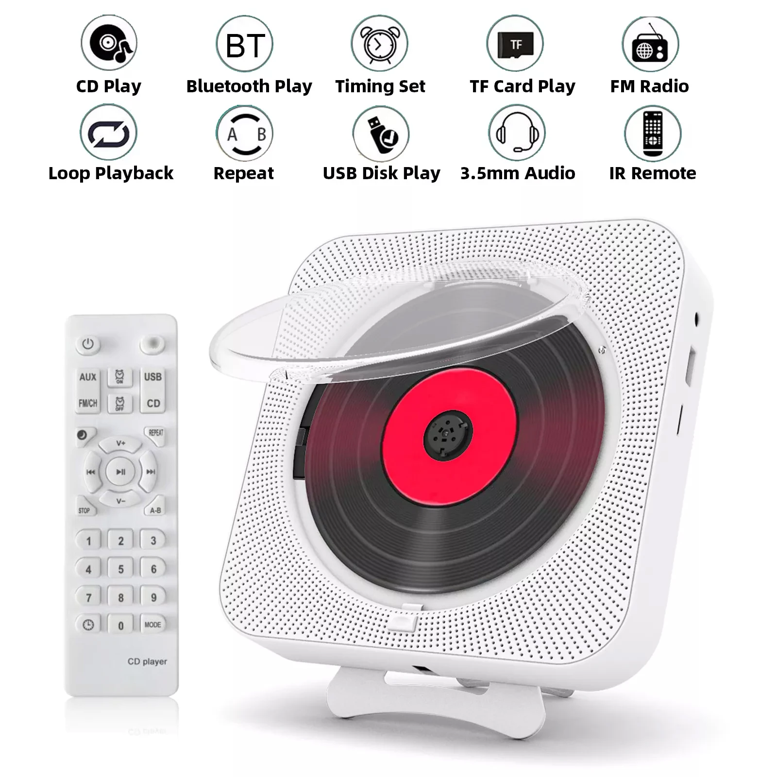 Портативный Bluetooth CD-плеер динамик стерео CD-проигрыватели светодиодный экран